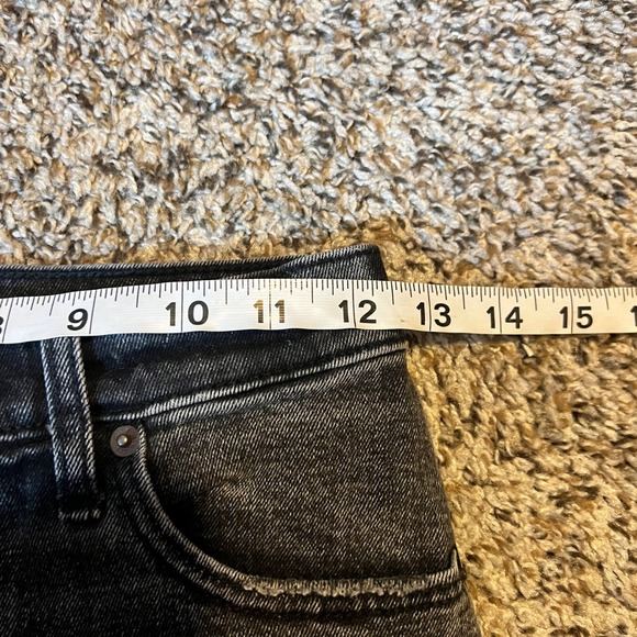 Abercrombie Fitch Ankle Straight Ultra High Rise Distressed Black Jean Size 25 - Picture 4 of 7